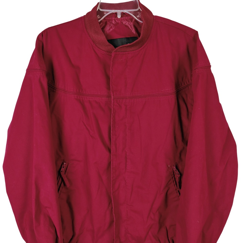 Mens M Windbreaker Jacket Burgundy Red Poly Cotton Bomber Gorpcore Minimalist